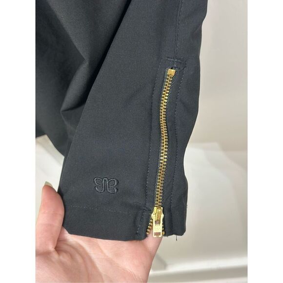 NWOT Albion Going Places Nylon Dress Black Cap Sleeves Drawstring Waist Women's - Picture 5 of 14